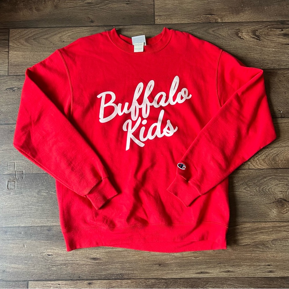 GXFR Men's Buffalo Kids Westside Gunn Champion Sweater Red Size Large